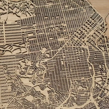Load and play video in Gallery viewer, Berkeley and Oakland, CA - 15x15in Laser Cut Wooden Map
