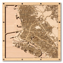 Load image into Gallery viewer, Berkeley and Oakland, CA - 15x15in Laser Cut Wooden Map