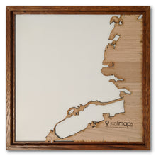 Load image into Gallery viewer, Berkeley and Oakland, CA - 15x15in Upcycled Laser Cut Wooden Map