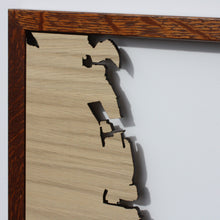 Load image into Gallery viewer, Berkeley and Oakland, CA - 15x15in Upcycled Laser Cut Wooden Map