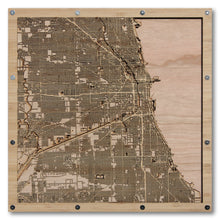 Load image into Gallery viewer, Chicago, IL - 15x15in Laser Cut Wooden Map
