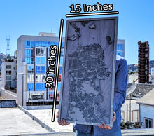 Load image into Gallery viewer, San Francisco Peninsula, CA - 15x30in Laser Cut Wooden Map