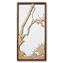 Load image into Gallery viewer, New York City, NY - 15x30in Upcycled Laser Cut Wooden Map
