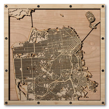 Load image into Gallery viewer, San Francisco, CA - 15x15in Laser Cut Wooden Map
