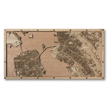 Load image into Gallery viewer, San Francisco, Oakland and Berkeley, CA - 30x15in Laser Cut Wooden Map