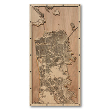 Load image into Gallery viewer, San Francisco Peninsula, CA - 15x30in Laser Cut Wooden Map