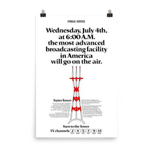 Load image into Gallery viewer, Sutro Tower 1973 Newspaper Ad Replica Poster