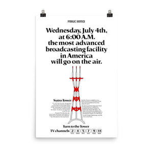 Sutro Tower 1973 Newspaper Ad Replica Poster