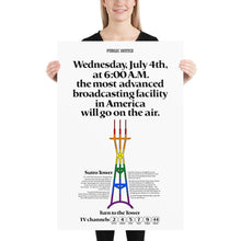 Load image into Gallery viewer, Sutro Tower 1973 Newspaper Ad Replica Poster