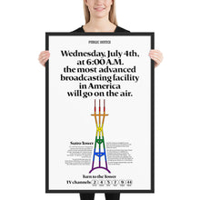 Load image into Gallery viewer, Sutro Tower 1973 Newspaper Ad Replica Poster