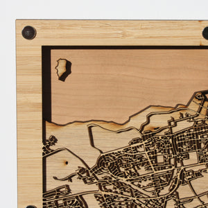 Edinburgh, Scotland, UK - 15x15in Laser Cut Wooden Map