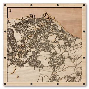 Edinburgh, Scotland, UK - 15x15in Laser Cut Wooden Map