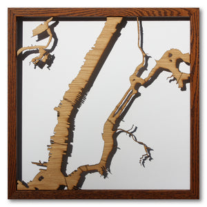 Manhattan, NY - 15x15in Upcycled Laser Cut Wooden Map