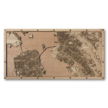 Load image into Gallery viewer, San Francisco, Oakland and Berkeley, CA - 30x15in Laser Cut Wooden Map
