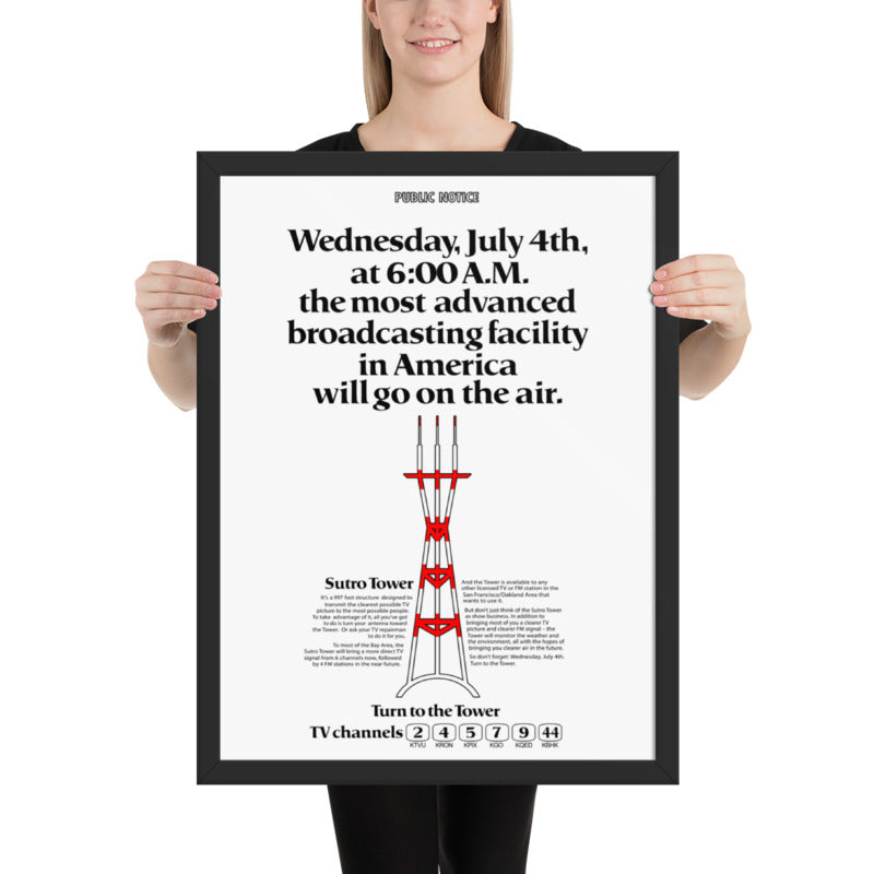Sutro Tower 1973 Newspaper Ad Replica Poster