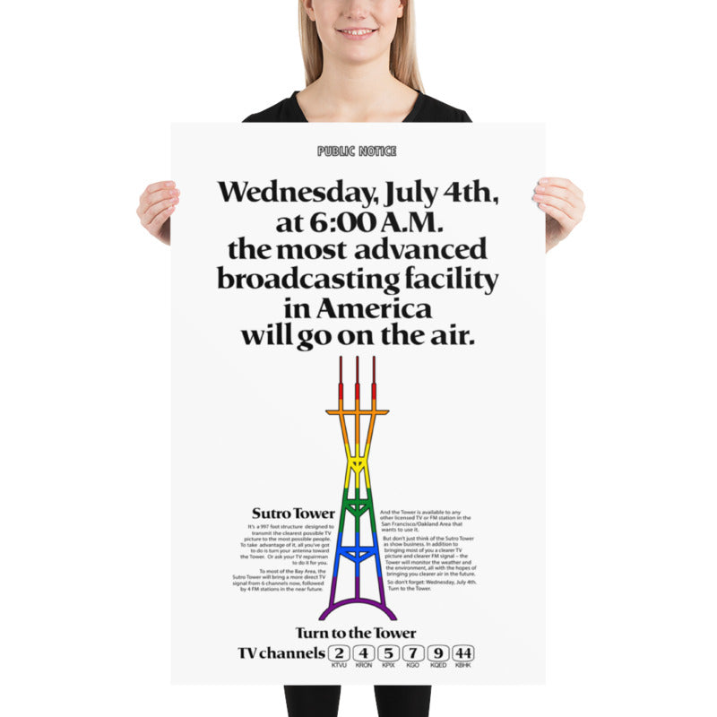 Sutro Tower 1973 Newspaper Ad Replica Poster
