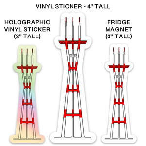 San Francisco's Sutro Tower Stickers & Magnets